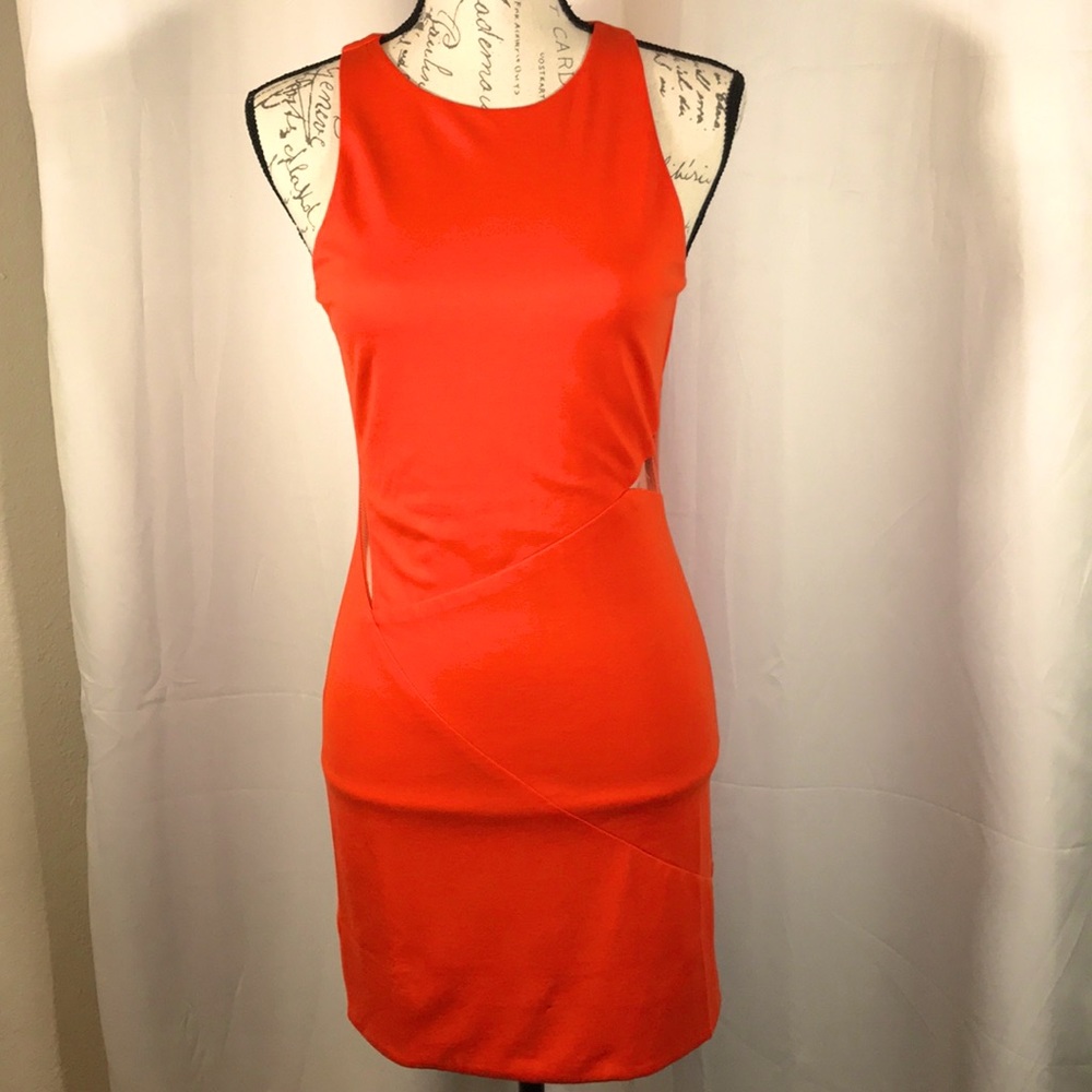 Orange midi dress